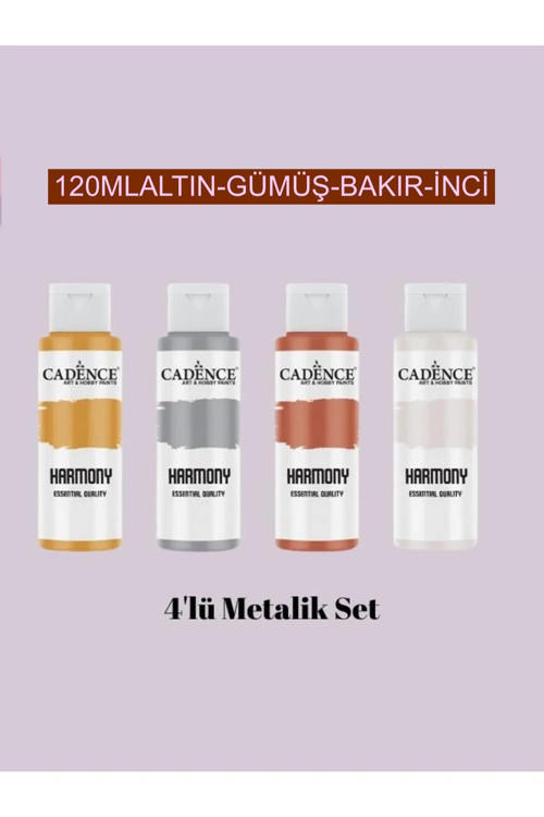 Metalik Akrilik Boya 4 Adet 120Ml
