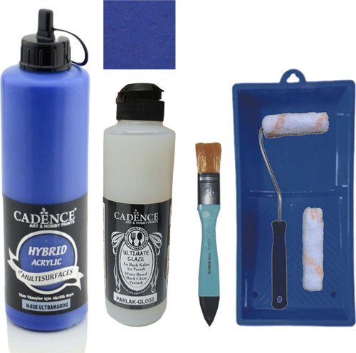Mobilya Boyası Multisurface H-038 Ultramarin 500Ml Ultimate Vernik Parlak 250Ml Satenruloset