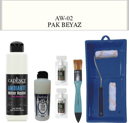 Fayans Tezgah B-Ambiente Islak Zemin Aw-02 Pakbeyaz 250Ml Katalizör 20Gr Taş Vernik 120 Satenruloset