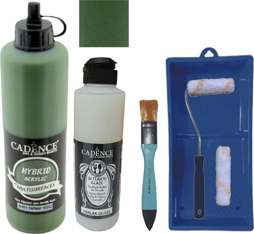 Mobilya Boyası Multisurface H-051 Yaprakyeşil 500Ml Ultimate Vernik Parlak 250Ml Sateruloset