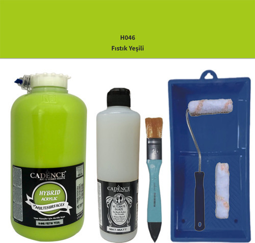 Mobilya Boyası Multisurface H-046 Fıstık Yeşil 2000Ml Ultimate Vernik Mat 500Ml Satenruloset