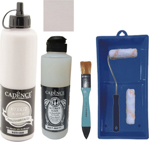 Mobilya Boyası Multisurface H-078 Vaha 500Ml Ultimate Vernik Mat 250Ml Saten Rulo Set