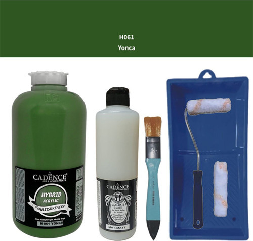 Mobilya Boyası Multisurface H-061 Yonca 2000Ml Ultimate Vernik Mat 500Ml Saten Rulo Set