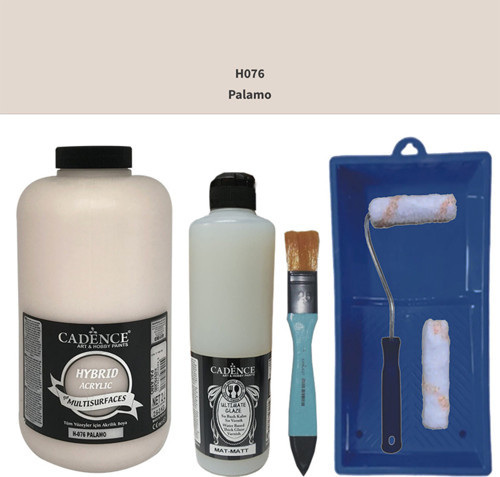 Mobilya Boyası Multisurface H-076 Palamo 2000Ml Ultimate Vernik Mat 500Ml Saten Rulo Set