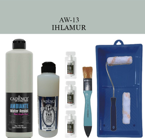 Fayans Tezgah B-Ambiente Islak Zemin Aw-13 Ihlamur 500Ml Katalizör30Gr Taş Vernik Mat 250 Rulo Set