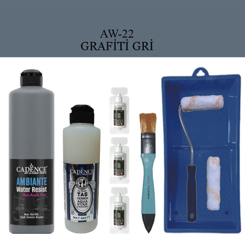 Fayans Tezgah B-Ambiente Islak Zemin Aw-22 Grafitigri 500Ml Katalizör30Gr Taşvernikmat250 Satruloset