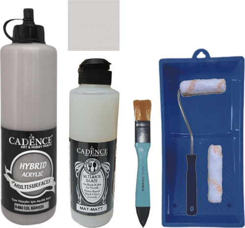 Mobilya Boyası Multisurface H-084 Çöl Kahvesi 500Ml Ultimate Vernik Mat 250Ml Saten Rulo Set