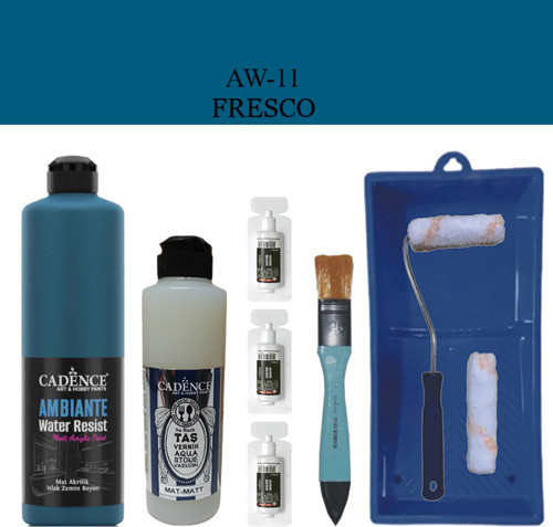 Boya Fayans Tezgah B-Ambiente Islak Zemin Aw-11 Fresco 500Ml Katalizör30Gr Taşvernik Mat 250 Satenruloset