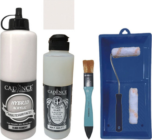 Mobilya Boyası Multisurface H-069 Kement 500Ml Ultimate Vernik Mat 250Ml Saten Rulo Set