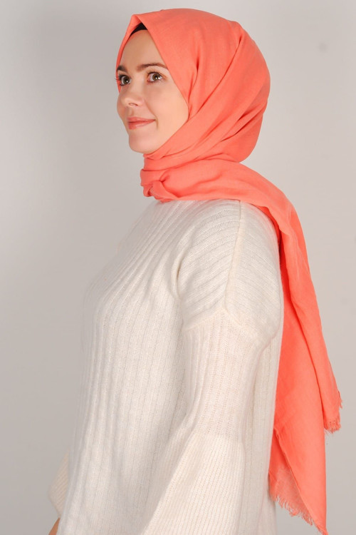Şeftali Pamuk Vual Şal 10107