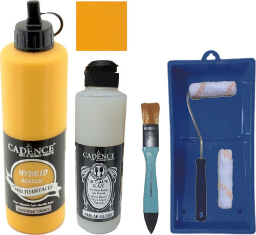 Mobilya Boyası Multisurface H-010 S.Turuncu 500Ml Ultimate Vernik Parlak 250Ml Saten Ruloset