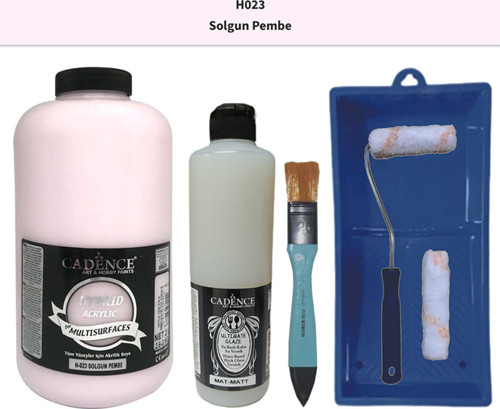 Mobilya Boyası Multisurface H-023 Solgun Pembe 2000Ml Ultimate Vernik Mat 500Ml Satenruloset