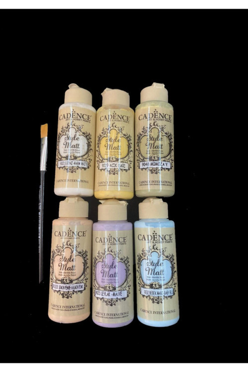 6Lı Style Matt Akrilik Set 120Ml X 6 Renk + Eko Fırça