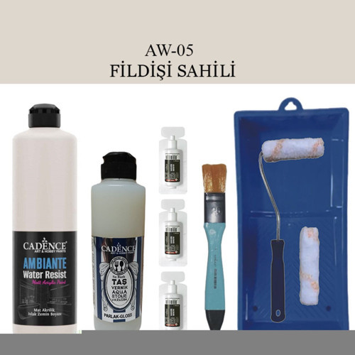 Boya Fayans Tezgah B-Ambiente Islak Zemin Aw-05 Fildişi S. 500Ml Katalizör 30Gr Taşvernik250 Satenruloset