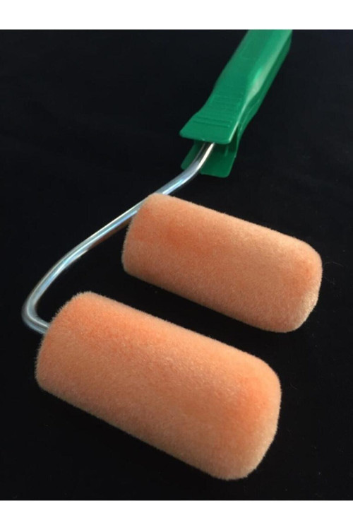 Iz Bırakmayan Kadife Kaplı Sünger Rulo Set / 2 Adet Kadife Kaplı Rulo 7 Cm + Rulo Sapı 27 Cm