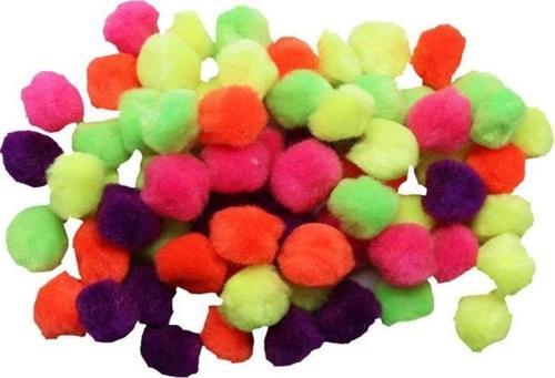 Fosforlu Ponpon 2 cm 100'lü Karma