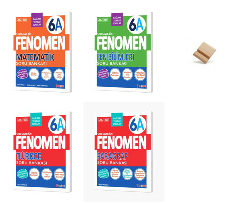 Fenomen 6. Sınıf Maarif 6A Serisi Matematik Fen Türkçe ve Paragraf 4lü Soru Bankası + Telefon Standı