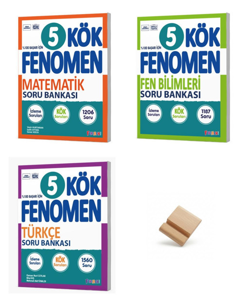 Fenomen 5. Sınıf Maarif Kök Matematik Fen ve Türkçe Başlangıç Soru Bankası 3lü Set + Telefon Standı