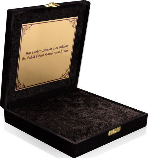 Premium Kare Deri Hediye Kutusu İçi Siyah 18x18cm