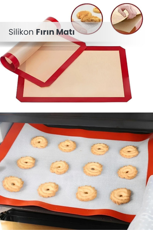 Yanmaz Yapışmaz Silikon Fırın Matı - Kendinden Yağlı Hamur Açma Matı ve Fırın Kağıdı