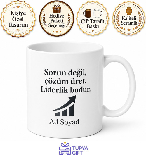 Sorun Değil Çözüm Odaklı Lider Ruhlu Yönetici Çay Kupası Hediye Bardak