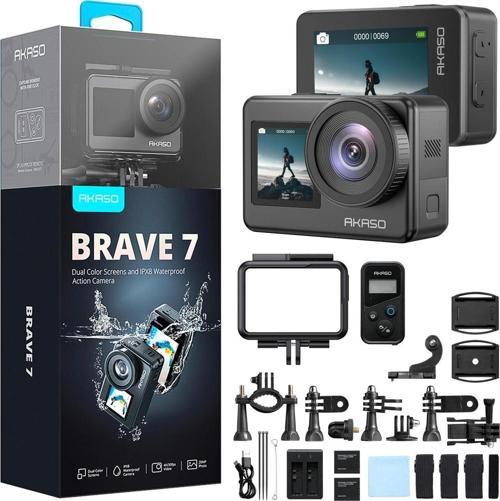 Brave 7 4K Aksiyon Kamera ve Süper Aksesuar Seti (Akaso Türkiye 2 Yıl Garantili)