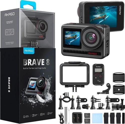 Brave 8 4K 60fps Aksiyon Kamera ve Süper Aksesuar Seti (Akaso Türkiye 2 Yıl Garantili)