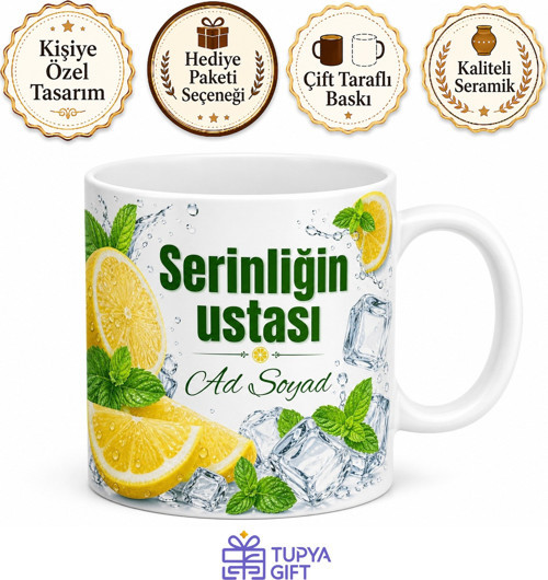 Buzcuya Hediye Yaz Serinliği Limonata Temalı Ferah İçecek Kupa Bardak