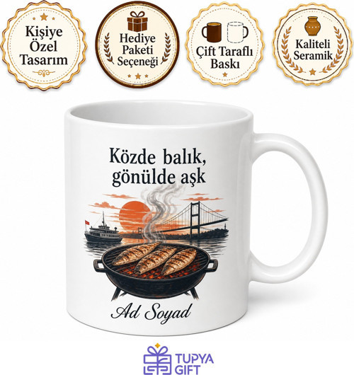 Balık Ekmekçiye Eminönü Ruhu Yaşatanlara Izgara Balık Kupa Bardak Hediye