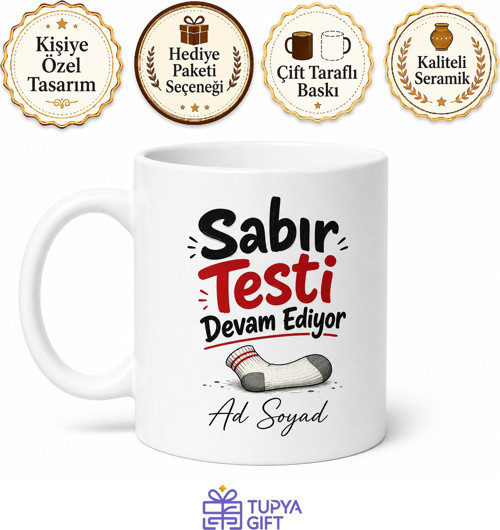 Çorabını Yerde Bırakan Kocaya Sabır Testi Esprili Kadın Kupa Bardak Hediye