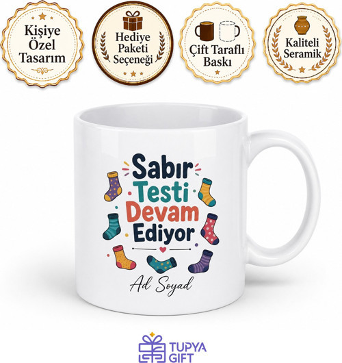 Çorabını Yerde Bırakan Kocaya Sabır Testi Esprili Kadın Kupa Bardak Hediye