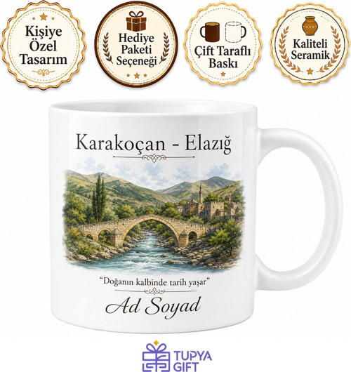 Karakoçan Tarihi Dokusu ve Doğası Elazığ Hatırası Kupa Bardak Hediye