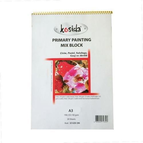 Kosida Primary Painting Mix Blok Spralli A3 Karma Resim Defteri
