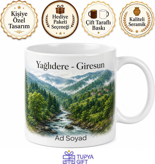 Yağlıdere Karadeniz Manzarası Giresun Hatırası Kupa Bardak Hediye