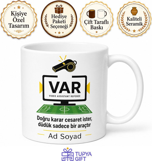Hakeme Düdük Çalanlara VAR Kararı Adil Yönetim Kupa Bardak Hediye