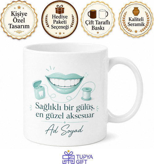 Diş İpi Kullanmayı Hiç Unutmayan Sağlıklı Gülüşler Kupası Hediye Bardak