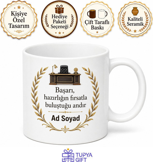 Terfi Edip Oda Değiştirenlere Yönetici Masası Başarı Plaketi Kupa Hediye Bardak