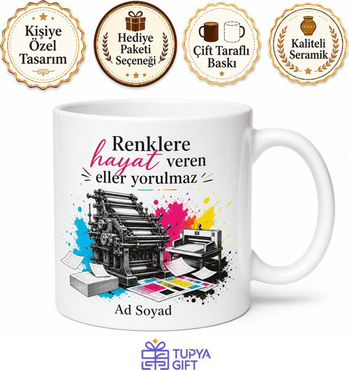 Matbaacıya Hediye CMYK Renkler Baskı Makinesi Kağıt Kesim Makinesi Kupa Bardak