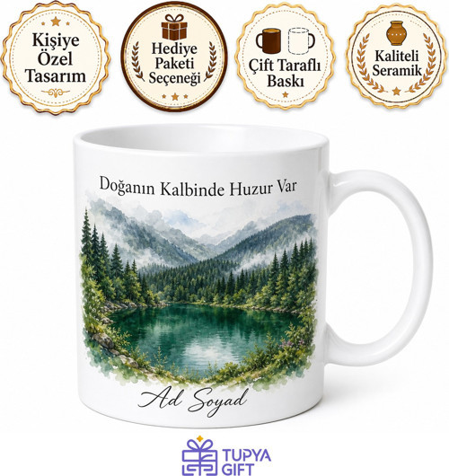 Şözelşat Karagöl Doğası Artvin Hatırası Hediye Kupa Bardak Porselen
