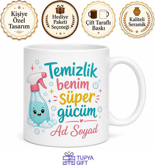 Temizlik Hastası Anneye Çamaşır Suyu Kokulu Tertemiz Kupa Bardak Hediye