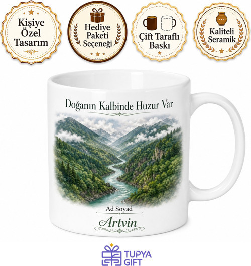 Artvin Merkez Doğa Güzellikleri Karadeniz Hatırası Kupa Bardak Hediye