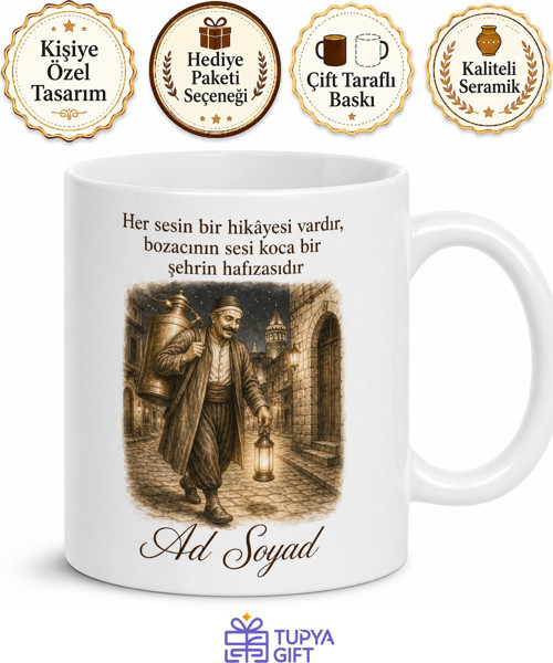 Boza Sırasında Bekleyenlere Nostaljik Sokak Satıcısı Sesi Kupası Hediye Bardak