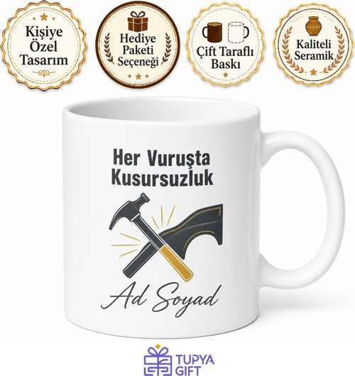 Kaportacıya Hediye Çekiç Göçük Düzeltme Boyasız Tamir Esnaf Çayı Kupa Bardak