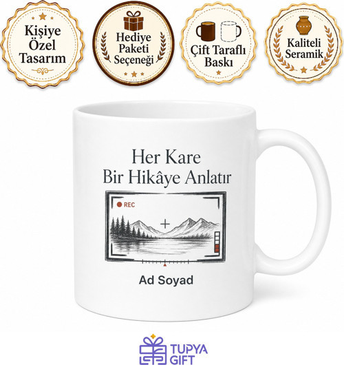 Video İçerik Üretenlere Kamera Kayıtta Yönetmen Vizörü Hediye Kupa Bardak