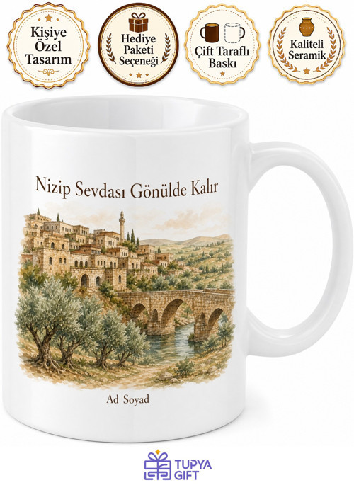 Nizip Tarihi Dokusu ve Doğası Antep Hatırası Kupa Bardak Hediye
