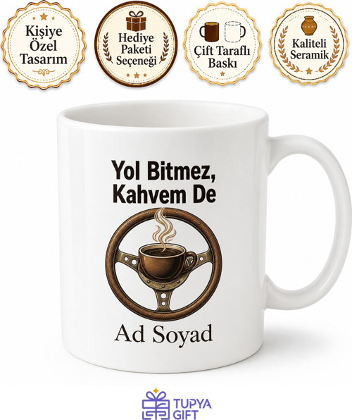 Direksiyon Başında Uyanık Tutan Şoför Kahvesi Kupa Bardak Hediye