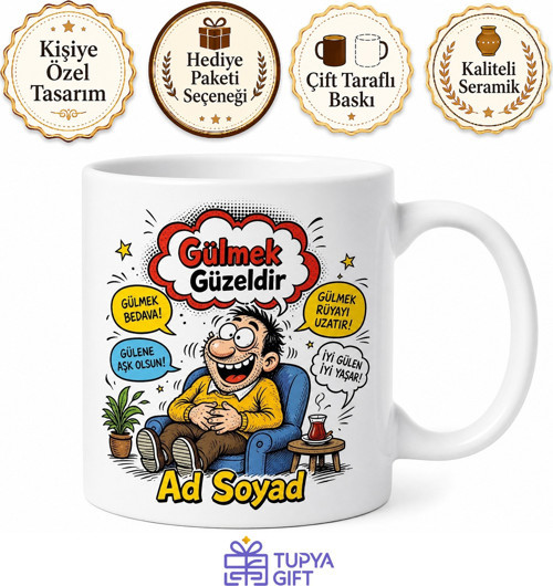 Mizah Dergileri Karikatür Çizimi Espri Baloncuğu Kahkaha Tufanı Kupa Bardak Hediye