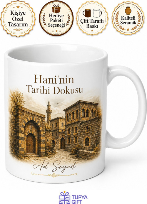 Hani'nin Tarihi Dokusu Diyarbakır Hatırası Hediye Kupa Bardak Özel Tasarım