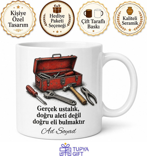 Tamirci Alet Çantası Tornavida Her İşi Çözen Usta Kupası Hediye Bardak