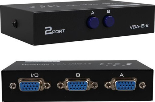 PM-4263 2 Port Giriş 1 Çıkış Manuel VGA Splitter Toplayıcı Switch (2 PC 1 Ekran)